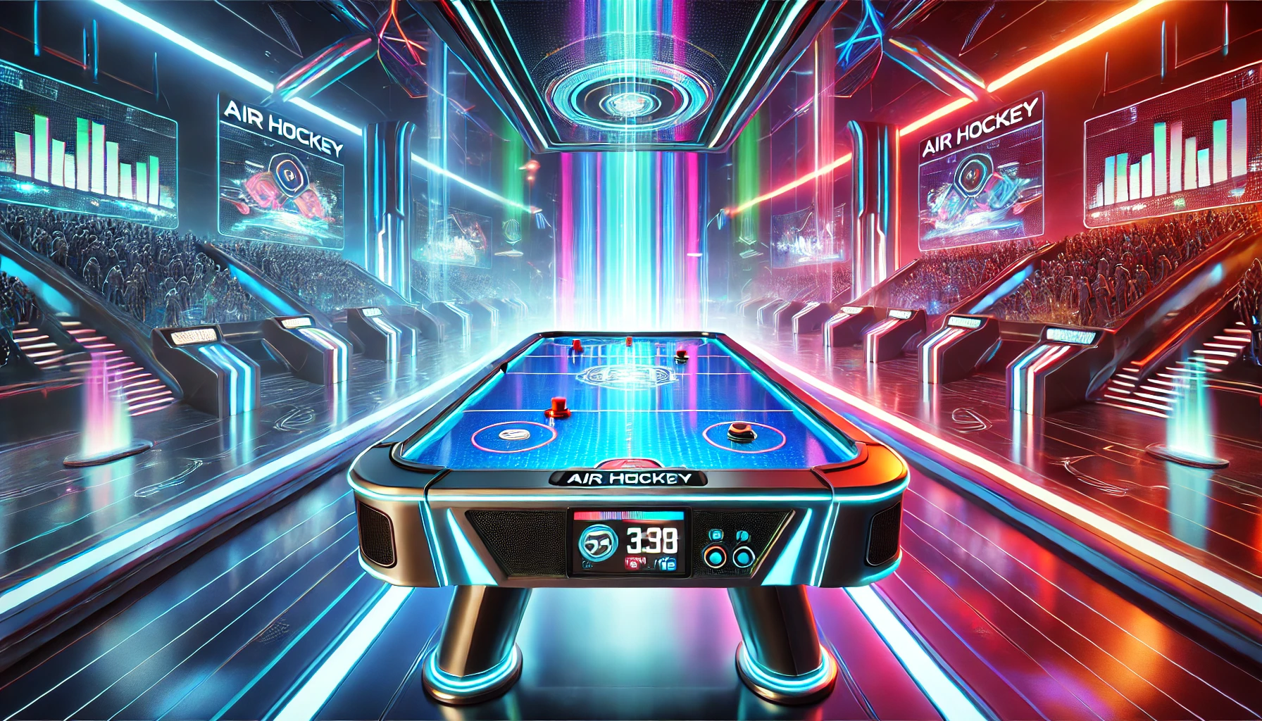 Futuristic air hockey game