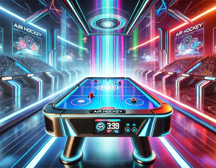 Futuristic air hockey game